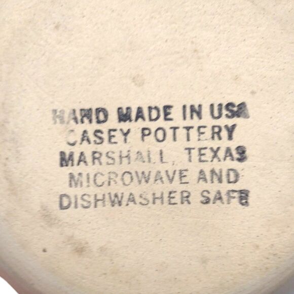 Vintage Casey Pottery Stoneware Mixing Bowls Set of 3 Spongeware Marshall Texas - Picture 10 of 14